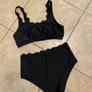 Black Cupshe Highwaisted Swim